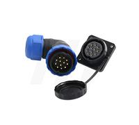 HangTon HE29 Connecteur 12 Broches à Angle Droit, Prise de Panneau à 4 vis, Circulaire mâle Femelle étanche IP68 380V 10A