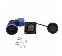 HangTon HE29 Connecteur à Angle Droit 9 Broches mâle Femelle pour câble, Prise pour Montage sur Panneau, 10A Power Waterproof Quick-Disconnect Outdoor Marine Electrical Circular Solder