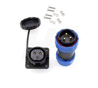HangTon HE29 Connecteur d'alimentation 3 broches en plastique industriel étanche IP68 Filetage circulaire à déconnexion rapide mâle femelle 4 vis (3 broches 45 A 380 V)