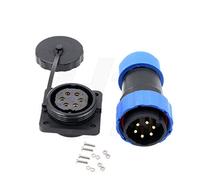 HangTon HE29 - Connecteur en plastique 6 broches - Alimentation industrielle étanche IP68 mâle femelle - 4 vis (6 broches 25 A 380 V)
