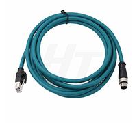 HangTon Industrial Machinery Câble d'alimentation Ethernet RJ45 4 broches D-Code RJ45 Câble réseau blindé étanche Capteur encodeur (5 m)