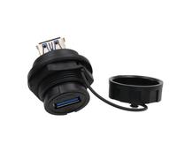 HangTon Lot de 2 adaptateurs de coupleur USB 3.0 à montage sur panneau étanche pour extérieur - Connecteur de passage circulaire - Câble en ligne femelle vers femelle