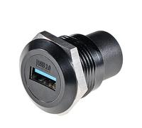 HangTon Lot de 5 adaptateurs USB 3.0 - Coupleur de panneau, connecteur étanche à passage latéral, câble circulaire en ligne femelle vers femelle