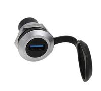 HangTon Lot de 5 connecteurs USB 3.0 Coupleur de panneau de prise étanche à la météo Connecteur de passage à travers de type boîtier, extension de câble en ligne circulaire femelle à femelle