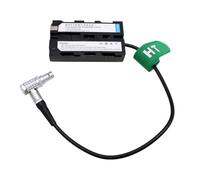 HangTon NP-F Adaptateur d'alimentation factice pour caméra Alexa Zcam Venice vers Portkeys SmallHD Atomos Shogun Inferno Ninja V Moniteur, angle droit 2 broches vers NP-F970 F750 F550 30 cm