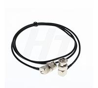 Hangton RG174 Pull à Angle Droit BNC RF Coaxial Audio du Signal Vidéo BNC Mâle vers Mâle Câble Adaptateur Faible Perte 75ohm Noir 1.6ft/50cm