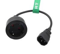 HangTon Short UPS PDU Adaptateur de Cordon d'alimentation C14 vers Prise Euro Schuko 16A 250V 3 Broches Câble 12 Pouces