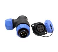 HangTon SP21 Connecteur de prise à angle droit à 4 broches étanche pour aviation circulaire 30 A Montage à vis pour alimentation électrique, extérieur, marine, alimentation électrique