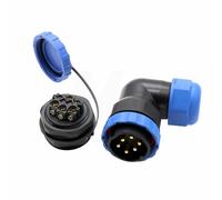 HangTon TY28 Connecteur d'alimentation électrique à 3 broches 45 A, prise femelle à montage sur panneau et prise mâle coudée à 90 degrés, sans soudure, étanche, déconnexion rapide pour automobile