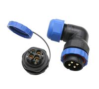 HangTon TY28 Connecteur d'alimentation électrique à 4 broches 45 A, prise femelle à montage sur panneau et prise mâle coudée à 90 degrés, sans soudure, étanche, déconnexion rapide pour automobile