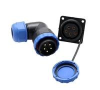 HangTon TY28 Connecteur mâle femelle 5 broches 25 A, prise de montage sur panneau et prise coudée à 90°, connexion à vis sans soudure rapide pour alimentation électrique extérieure étanche
