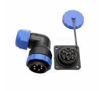 HangTon TY28 Connecteur mâle femelle 6 broches 25 A, prise de montage sur panneau et prise coudée à 90°, connexion à vis sans soudure rapide pour alimentation électrique extérieure étanche