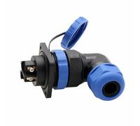 HangTon TY28 Connecteur mâle femelle à 3 broches 45 A, prise de montage sur panneau et prise coudée à 90°, connexion à vis sans soudure rapide pour alimentation électrique extérieure étanche