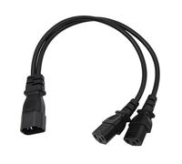 HangTon UPS PDU Câble d'alimentation Y-Splitter Câble de rallonge IEC320 C14 mâle vers double prise IEC 320 C13 femelle pour ordinateur Moniteur Imprimante 3 broches 40cm