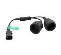 HangTon UPS USV PDU Câble d'alimentation IEC320 C14 vers 2 prises Schuko Euro CEE7/3 10 A Câble d'extension répartiteur en Y 24"
