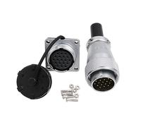 HangTon WS24 Connecteur électrique circulaire aéronautique 19 broches 5 A 500 V mâle + prise de panneau femelle anti-poussière coque métallique industrielle