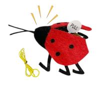 Hangul Cat Toys Jouet sonore interactif avec Ladybug, jouet de mémoire de suspension, détection de vibrations, jeu automatique pour chatons et chats intérieurs, accessoire de détournement
