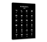 Hangul Poster éducatif de prononciation coréen - Art mural éducatif - Peinture sur toile pour chambre d'enfant - Décoration de salle de classe (SKU2, 30 x 40 cm), encadré (toile emballée)