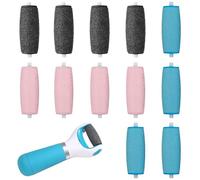 HANIUTTY Rouleaux de Remplacement,Lot de 12 Rapeuse Electrique Rouleau Pied Rape Pieds Recharge 3 Types de Rugosité pour Pierre Ponce Rapeuse Electrique, pour Pedicure Râpe Pied électrique