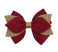 Hanjing Jolis nœuds à cheveux en ruban pour bébé fille, petites filles, enfants, 7,6 cm (rouge vin)