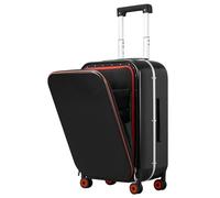 Hanke Aluminium Valise Trolley Cabine, 20 Pouces Valise De Voyage à roulettes Pivotantes, Cabine D'Embarquement LéGèRe en Pc Rigide avec Ouverture à 180° AdaptéE Aux Voyages d'affaires