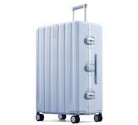 Hanke Collection de bagages sans fermeture éclair de qualité supérieure avec serrures TSA, Bleu clair (Mist Blue), 28 Inch, Bagage rigide avec roulettes pivotantes