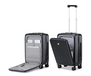 Hanke Grace Valise à roulettes à Coque Rigide approuvée par Les compagnies aériennes, Bagage TSA léger pour Voyages d'affaires Courts de 2 à 3 Jours, 50,8 cm, Noir Profond, 20 inch Top Opening