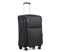 Hanke Softside Bagage extensible 40,6/50,8/61/71,1 cm, bagage à main pour bagages enregistrés de voyage, valises avec roues et bagages TSA grande valise, noir, 24-Inch Checked In