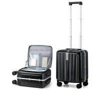 Hanke Valise à Bagages avec Roues et Ouverture Avant, Valise à roulettes pivotantes de 50,8 cm et 61 cm avec Cadre en Aluminium TSA intégré, Valise Rigide à roulettes, Sac de Voyage, Noir, 20 inch