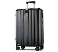 Hanke Valise de cabine légère de 50,8 cm à coque rigide en polycarbonate avec roulettes, noir profond, 29 Inch Checked, Bagage à main