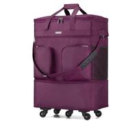 Hanke Valise extensible avec roulettes - Chariot de voyage léger - Grande capacité - Extensible et pliable - Sac de voyage pour homme et femme, Violet