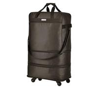 Hanke Valise extensible avec roulettes - Chariot de voyage léger - Grande capacité - Extensible et pliable - Sac de voyage pour homme et femme, Marron café, 48 cm x 26 cm x 13 cm