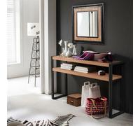 Hanko console style industriel - bois et noir - 140 cm
