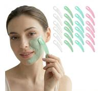 hankousi Lot de 20 mini spatules de maquillage jetables en plastique incurvées pour application de masque et crème (multicolore)