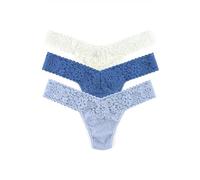 hanky panky Daily Lace Low Rise Thong - sous-Vêtements en Dentelle Extensible pour Femmes, 3 pièces, String Taille Basse pour Femmes - Culottes Coton et Nylon, Taille Unique