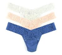 hanky panky Daily Lace Low Rise Thong - sous-Vêtements en Dentelle Extensible pour Femmes, 3 pièces, String Taille Basse pour Femmes - Culottes Coton et Nylon, Taille Unique