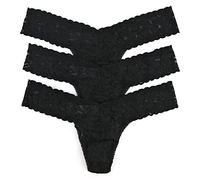 Hanky Panky Low Rise Thong - Slip en Dentelle Stretch pour Femme, 3 Pièces, String Basse Confortable - Slip en Coton et Nylon pour Femme, Ensemble Lingerie pour Sous-Vêtements Femme, Taille Unique