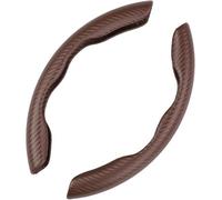 HANLBW 2 Pièces Voiture Caches de Volant pour Maserati 3200GT 3500GT 420 430 5000GT Bora Coupe, Antidérapant Anti-Rayures Segmenté Volant Protection Accessoires,Brown