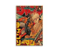 HANLIN Poster japonais Anime Chainsaw Man - Art mural décoratif pour chambre à coucher - Peinture décorative 30 x 45 cm - Style sans cadre
