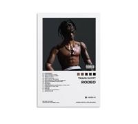 HANLIN Travis Scott Album de musique de rappeur Rodéo Poster sur toile Décoration murale pour chambre à coucher Style sans cadre 20 x 30 cm