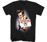 HANLINMY Ace Ventura Pet Detective Movie Poster Men's T Shirt Jim Carrey Calling Card Top Black XL