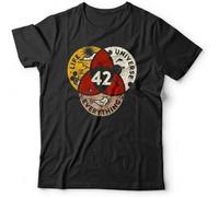 HANLINMY Colour The Answer is 42 Tshirt Unisex Funny Hitchhiker' Guide Sci FI Black XXL