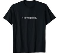 HANLINMY It is What T-Shirt and Funny Saying Comfortable Casual Graphic Tops Black S