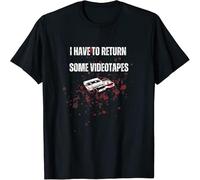 HANLINMY Limited I Have to Return Some Video Tapes American Psycho T Shirt Black XXL