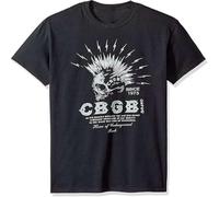 HANLINMY Men's CBGB Short Sleeve T-Shirt Comfortable Casual Graphic Tops Black S
