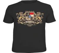 HANLINMY Men's T Shirt Lion' Coat of Arms Bavaria Fun Gift Black 3XL