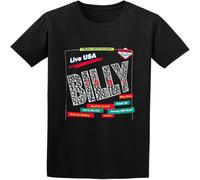 HANLINMY Men's T-Shirts Billy Idol Live USA Comfortable Casual Graphic Tops Black L