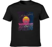HANLINMY Modern Talking Retro 80S Synthwave Music T-Shirt Black M