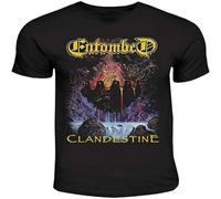 HANLINMY songxia Entombed Clandestine Death Metal T Shirt Black S