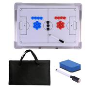 Hanlintk Tableau de stratégie pour entraîneur de football, ensemble portable de tableau tactique magnétique pour football, incluant marqueur pour tableau blanc, gomme, pièces de marquage magnétiques